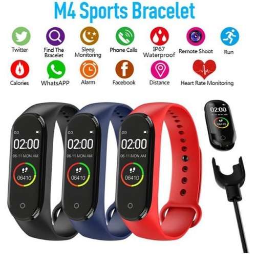 M4 Bluetooth Fitness Smart Watch (Black)