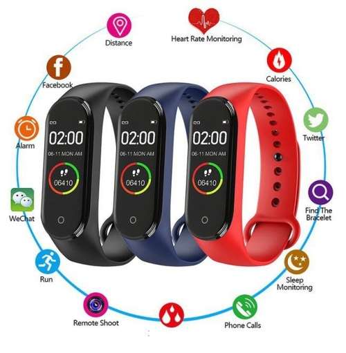 M4 Bluetooth Fitness Smart Watch (Black)