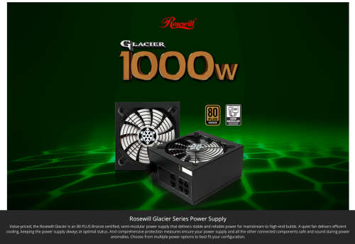 Rosewill Glacier Series 1000W Modular Gaming Power Supply
