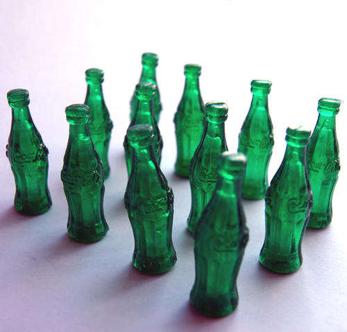 12 COCA COLA COKE MINIATURE SOLID PLASTIC BOTTLES (bottle height 4cm) ALSO SEE MY OTHER COKE STUFF