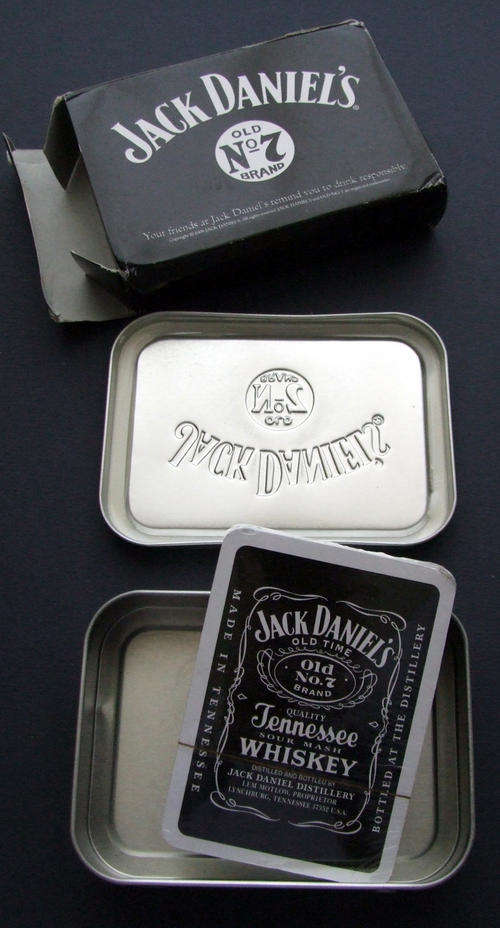 NEW JACK DANIELS PLAYING CARDS IN A TOBACCO TIN