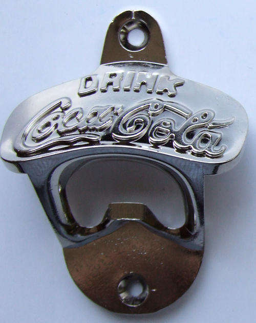 NEW COCA COLA COKE WALL MOUNT BOTTLE OPENER - SILVER FINISH