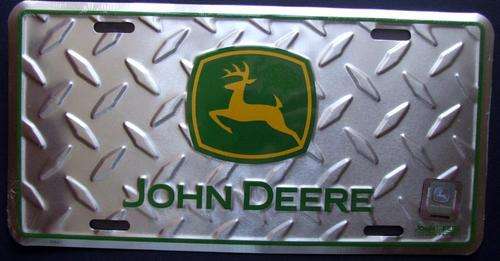 JOHN DEERE METAL LICENCE PLATE TIN SIGN