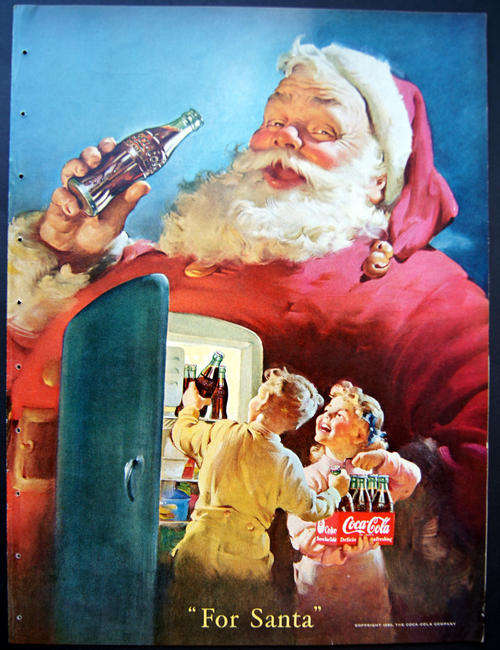 ORIGINAL VINTAGE COCA COLA COKE AD FROM 1950 - over 60 years old!