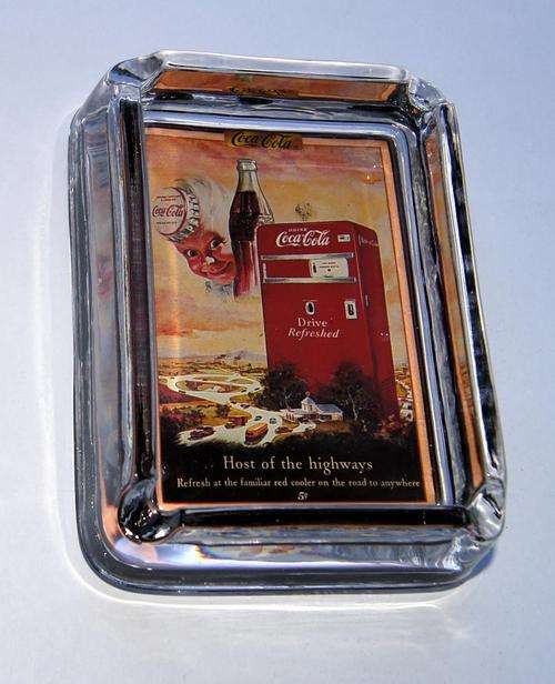 NEW COCA COLA COKE GLASS ASHTRAY - BOXED