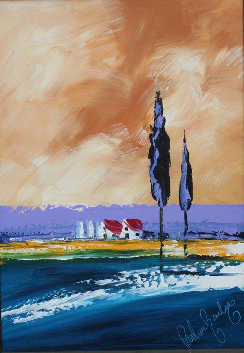 ABSTRACT LANDSCAPE BY PAUL VAN RENSBURG - ORIGINAL OIL PAINTING