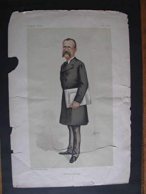 1886 VANITY FAIR (MEN OF THE DAY) CARICATURE OF SIR CHARLES WARREN 6TH FEBRUARY 1886