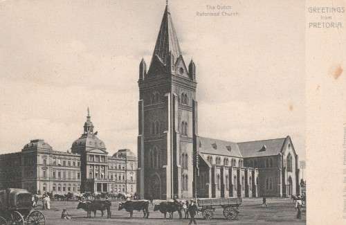 ANTIQUE POSTCARD (C.BASSON) THE DUTCH REFORMED CHURCH PRETORIA