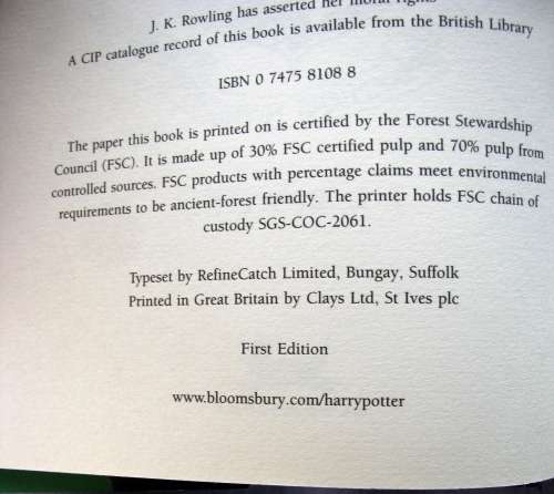 HARRY POTTER AND THE HALF-BLOOD PRINCE, IST EDITION HARDCOVER BOOK