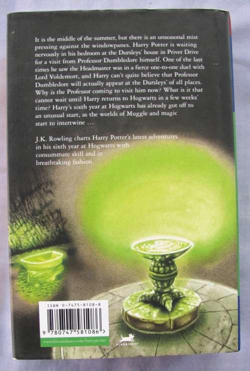 HARRY POTTER AND THE HALF-BLOOD PRINCE, IST EDITION HARDCOVER BOOK