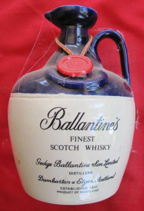 BALLANTINES WHISKEY IN PORCELAIN BOTTLE