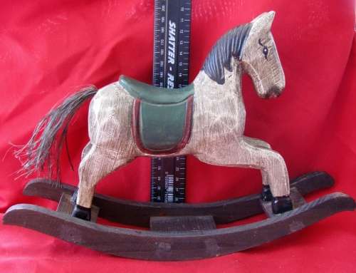 HAND CARVED ROCKING HORSE TOY