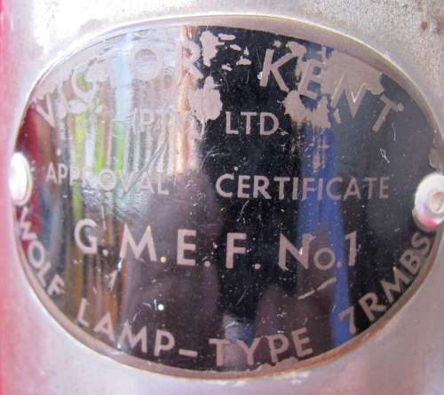 VICTOR KENT WOLF LAMP G.E.M.F. NO1 MAURICE Ltd SHEFFIELD