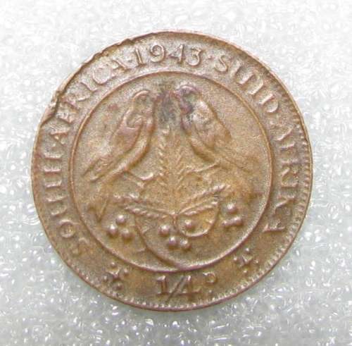 ERROR COIN  SOUTH AFRICA FARTHING  1943 THIN