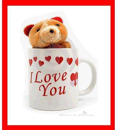 VALENTINE TEDDY IN MUG (SMALL)  CASE OF 12