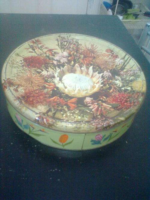 old biscuit tin .