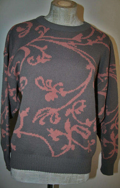 Vintage Pink and Grey Patterned Jersey