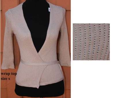 Vintage Beige Knit Wrap Top - Size: S (50% OFF SALE Was R60 Now R30)