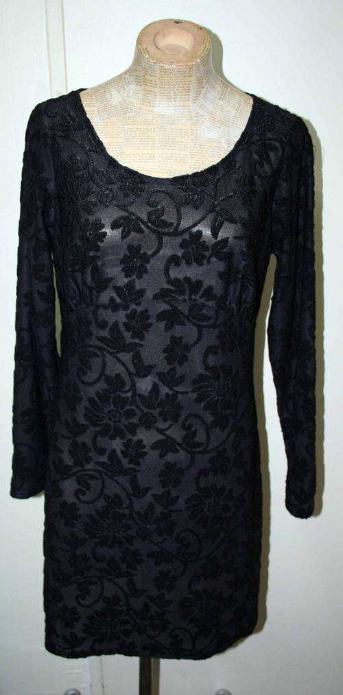 Vintage Black Lace Dress Size:14/36