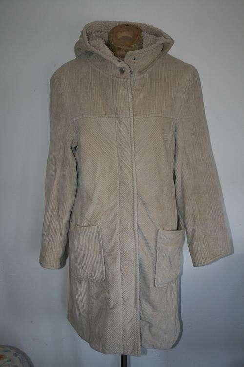 Cream Corduroy Hooded Jacket Size:M