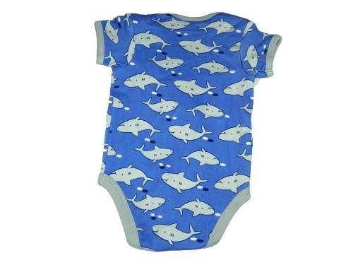 RETAIL PRICE: R 195  "Baby Shark" Short Sleeve Baby Grow 3 - 6 Months BLUE