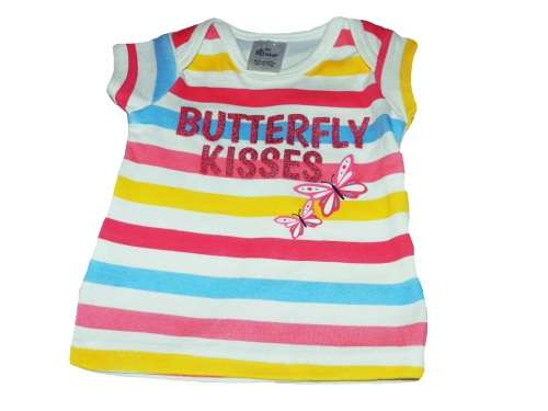 RETAIL PRICE: R 315  "Butterfly Kisses" Short Sleeve Baby Set 0 - 3 Months STRIPES