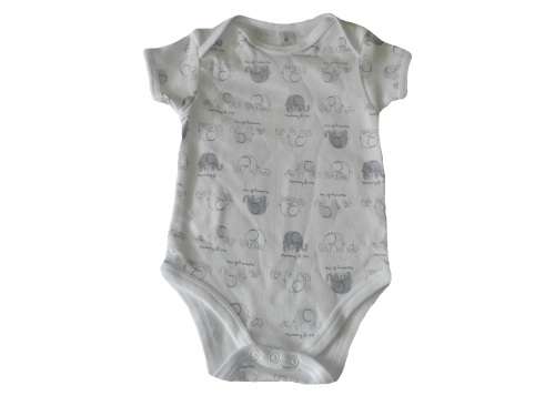 RETAIL PRICE: R 195  "Mummy & Me Elephant" Short Sleeve Baby Grow 3 - 6 Months