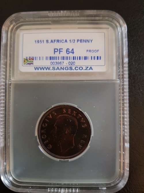 $$$ 1951 HALF PENNY PF64 $$$