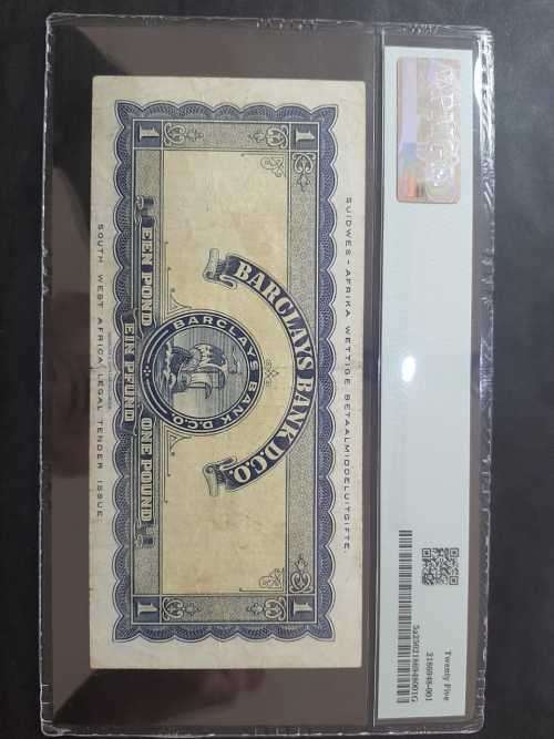 1954-1956 Southwest Africa Barclays Bank D.C.O 1 Pound