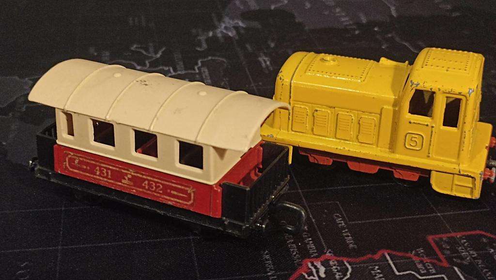 Matchbox Lesney 1978 Shunter and Passenger Coach Train Set. Playworn