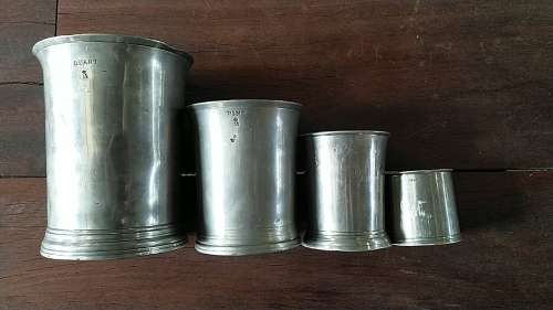 Possible Boer War Officer's Measuring Mugs - British War Department Markings