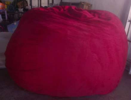 Red Suede Memory Foam Beanbag / Pouffe - BARGAIN!