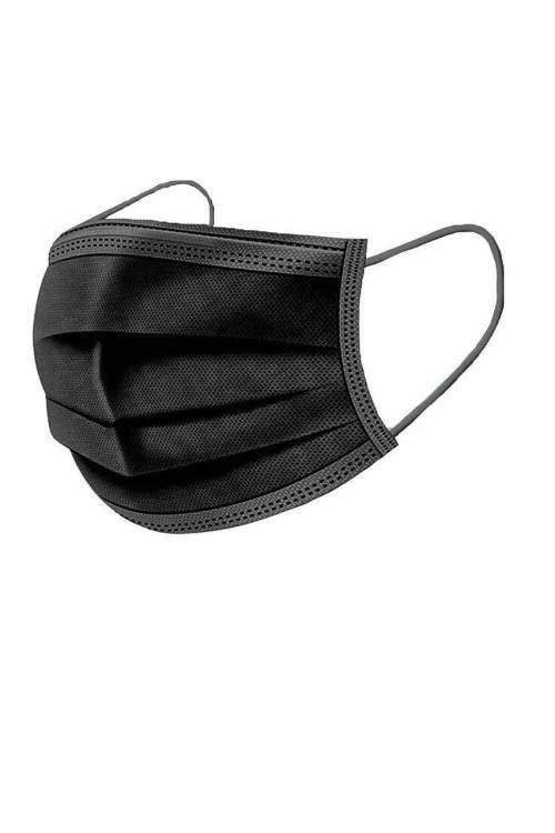 BLACK DISPOSABLE FACE MASK (Pack of 50)