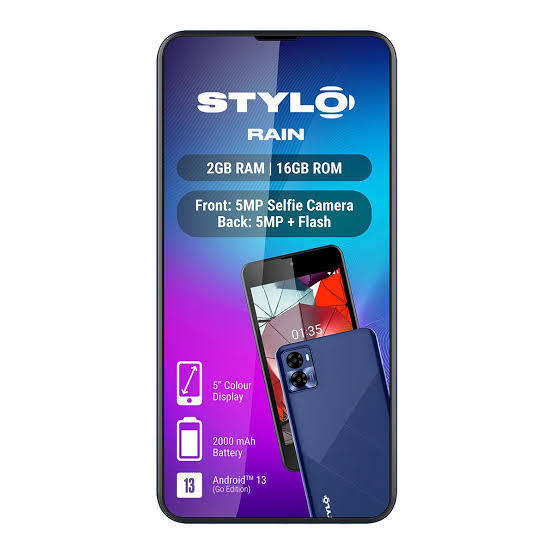 SMARTPHONE STYLO RAIN, DUAL CAMERA,BIG SCREEN IN PRISTINE CONDITION