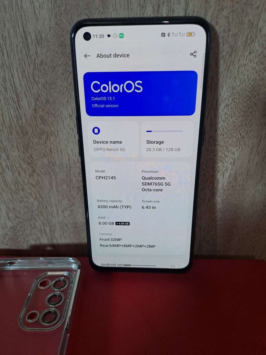 SMARTPHONE OPPO RENO 5 5G, 128G/8+4G,65W FAST CHARGING, IN-DISPLAY FINGERPRINT, QUADRUPLE 64MP CAMER