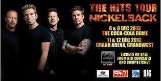 2x Nickelback Tickets - Dec 6 show JHB