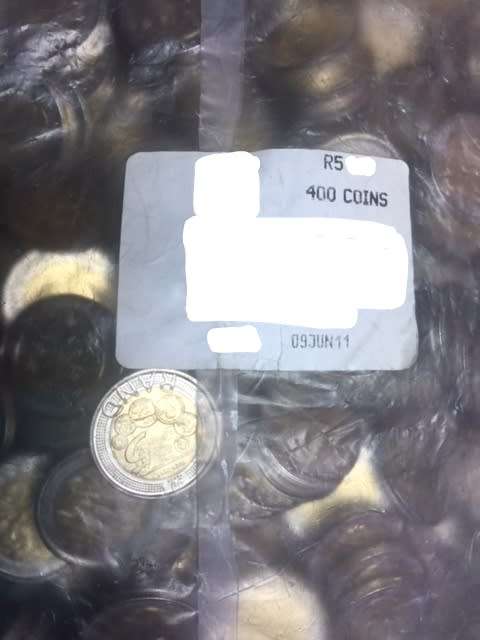 2011 SARB 90th Anniversary R5 - ONE BID FOR ALL 400 x COINS STILL SEALED IN SA MINT BAG