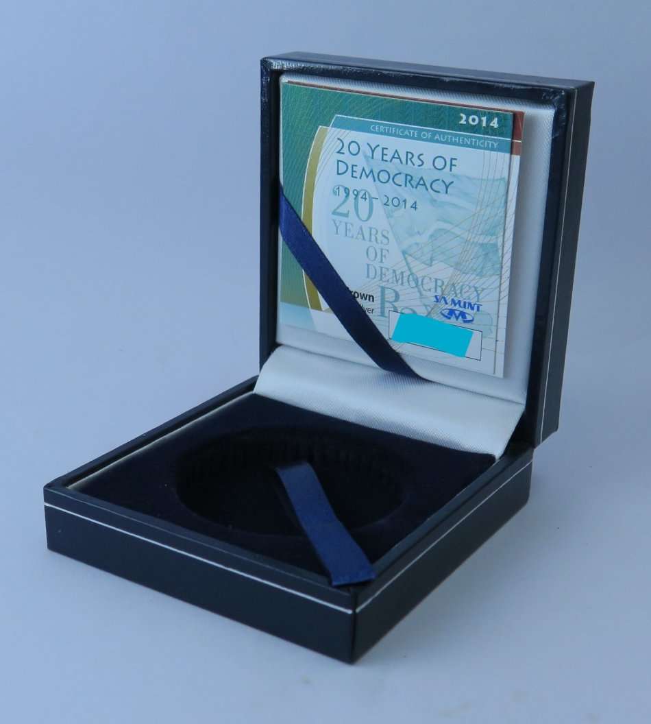 2014 20 Years of Democracy R2 CROWN BOX WITH COA - NO COIN