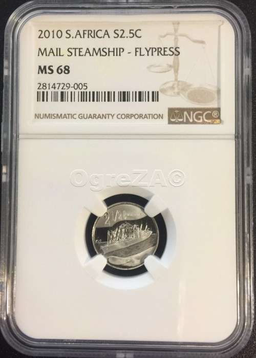 2010 S.Africa S2.5C MAIL STEAMSHIP - FLYPRESS MS68