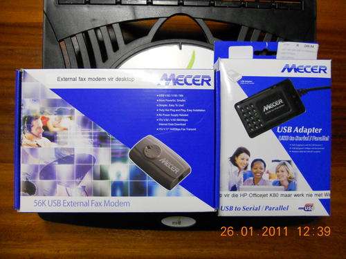 Mecer USB Adapter, USB to Serial/Parallel and Mecer 56K USB External Fax Modem