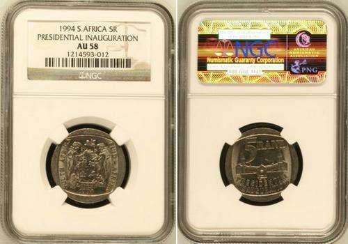 AU58 - 1994 Nelson Mandela Presidential Inauguration  ~NGC GRADED AU58~ 2 UP FOR BID