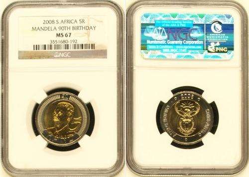 MS67 - 2008 Nelson Mandela 90th Birthday ~NGC GRADED MS67~ 3 UP FOR BID