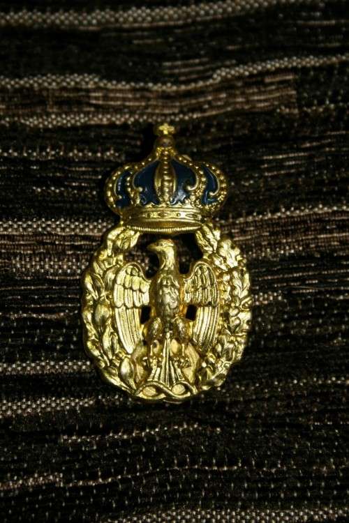 WWll Italian Military HAT BADGE Fascist Eagle, Crown, Aree, Milano