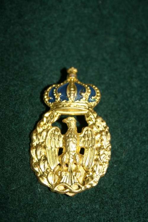 WWll Italian Military HAT BADGE Fascist Eagle, Crown, Aree, Milano