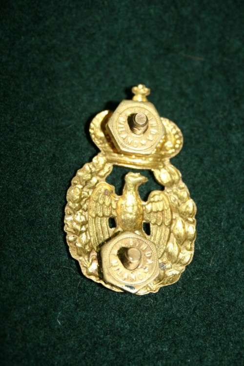 WWll Italian Military HAT BADGE Fascist Eagle, Crown, Aree, Milano