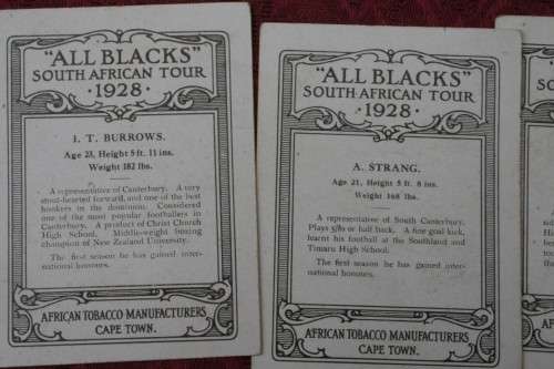 All Blacks South African tour Cigarret cards 29 in lot