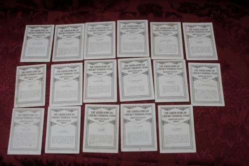 The South African Cricket Touring team British Isles 1929  Cigarette cards