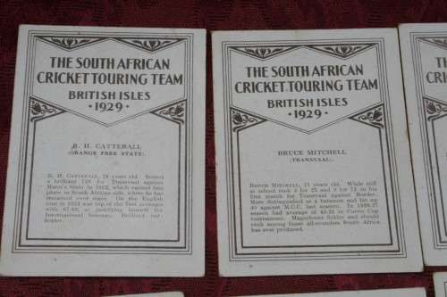 The South African Cricket Touring team British Isles 1929  Cigarette cards