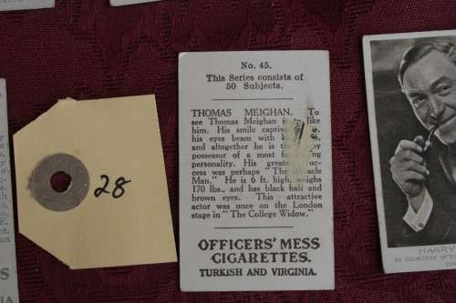 Movie stars Cigaret cards Officers Mess Cigarettes