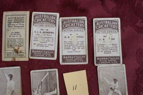 Australian and English Test Cricketers.  Cigaret cards